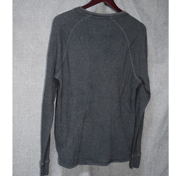 Banana Republic Textured Long Sleeve Henley Gray 100% Cotton Size L - Picture 3 of 3